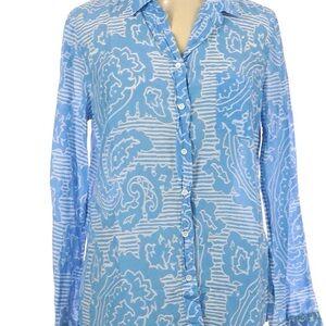 J. Crew Light Blue Paisley Button-Down Shirt